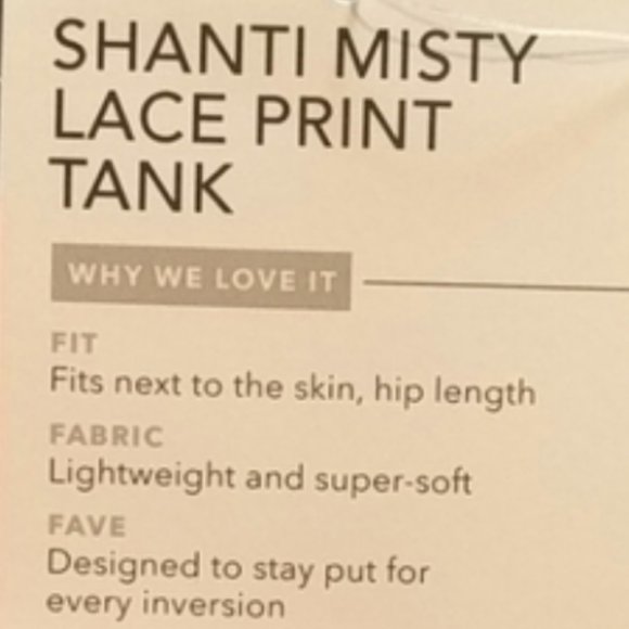 Athleta Shanti Black/Gray Misty Lace Print Racerback Tank In Women’s Size S - Picture 4 of 4